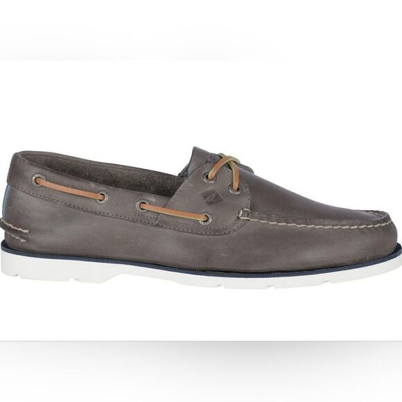 Sperry Men's Leeward Nautical Cross Lace Boat Shoe Size 8 in Grey NWT in packagi - Picture 5 of 13